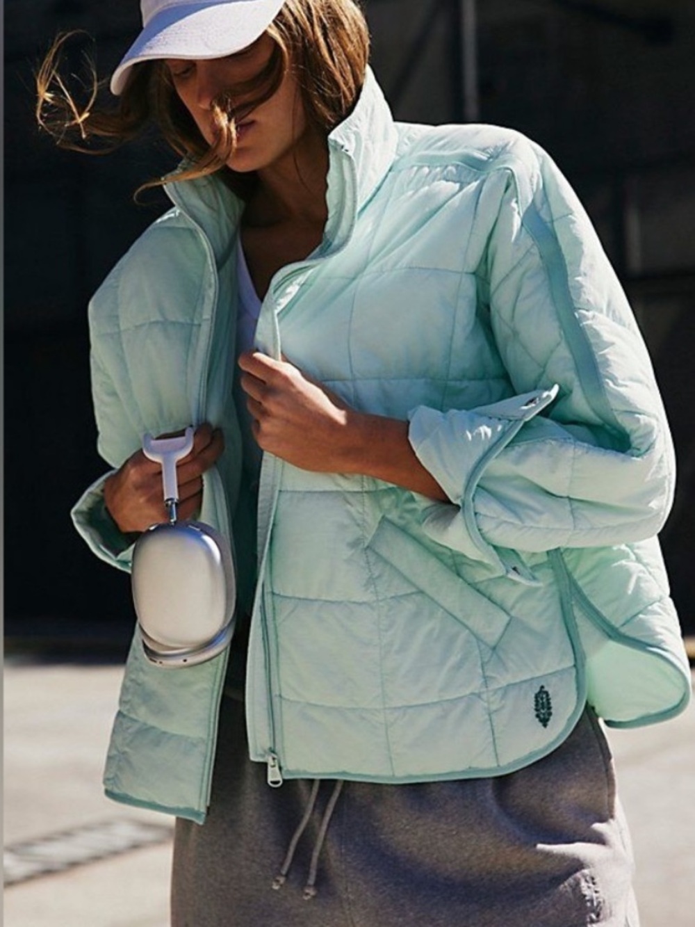 FP Movement by Free People Pippa Packable Puffer Jacket Saltwater Size XS NWT